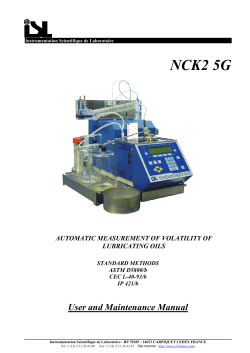 User and Maintenance Manual