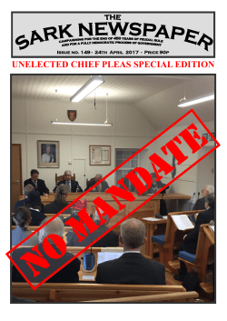 UNELECTED CHIEF PLEAS SPECIAL EDITION