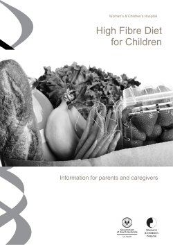 High fibre diet for children - Women`s and Children`s Hospital