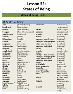 Lesson 52: States of Being
