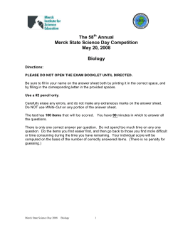 Biology Exam - State Science Day