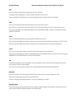 AP World History Discussion Questions History of the World in Six