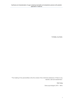 Synthesis and characterization of sugar containing