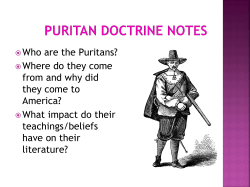 A Close look at The Puritans