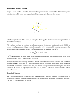 x the irradiance level En(x En(x L(w , x multiplied by a reflectivity