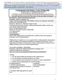 Musher Letter Writing Lesson