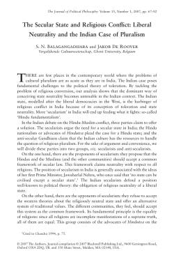 The Secular State and Religious Conflict