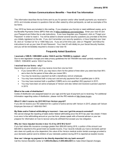 January 2016 Verizon Communications Benefits &ndash; Year