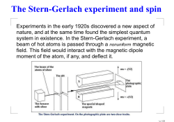 The Stern-Gerlach experiment and spin