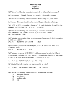 Chemistry 1412 Chapter 12 Homework 1) Which of the following
