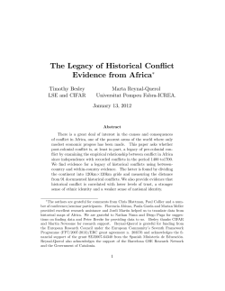 The Legacy of Historical Conflict Evidence from Africa