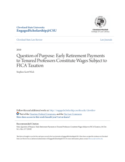 Question of Purpose: Early Retirement Payments to Tenured