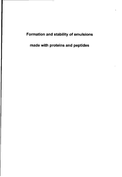 Formation and stability of emulsions made with proteins