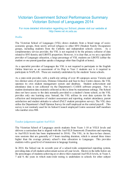 Annual Report 2014 - Victorian School of Languages