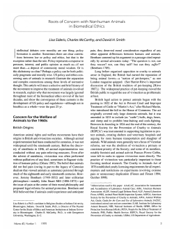Roots of Concern with Nonhuman Animals in