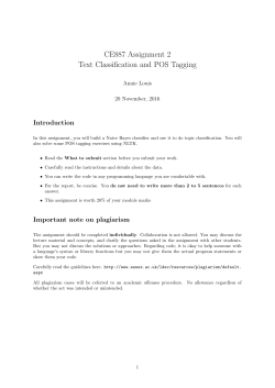 CE887 Assignment 2 Text Classification and POS Tagging