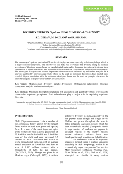 Diversity study in Capsicum using numerical taxonomy