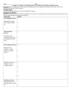 Main Ideas Details The Delegated Powers Identify three things that