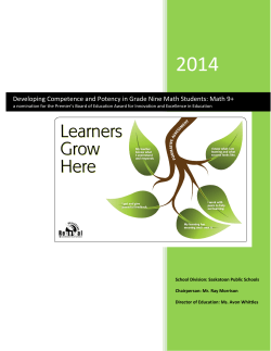 Math 9+ - Saskatchewan School Boards Association