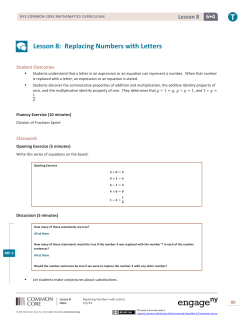 Lesson 8: Replacing Numbers with Letters