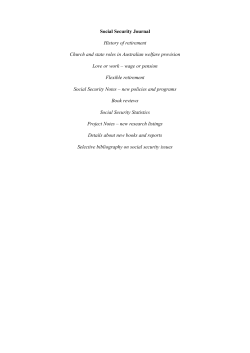 Social Security Journal History of retirement Church and state roles