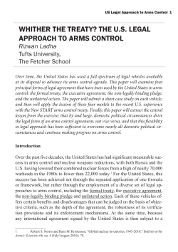 whither the treaty? the us legal approach to arms control