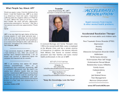 Accelerated Resolution Therapy&reg; Founder What People Say About