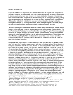 PRIVATE NATIONALISM Despite the fact that in the early