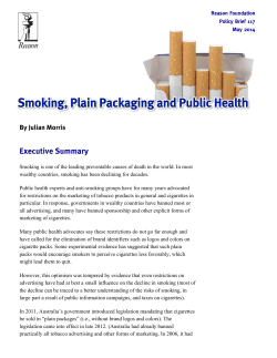 Smoking, Plain Packaging and Public Health