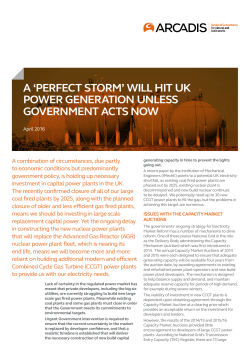 A `PERFECT STORM` WILL HIT UK POWER GENERATION