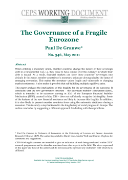 Paul de Grauwe, P. (2011) - Centre for European Policy Studies
