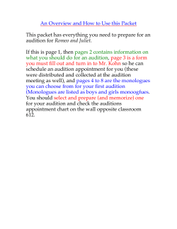 Audition Speeches Romeo and Juliet