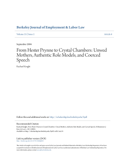 From Hester Prynne to Crystal Chambers: Unwed Mothers