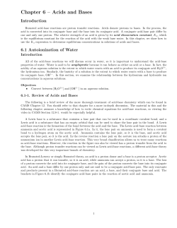 Chapter 6 &ndash; Acids and Bases