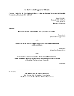 In the Court of Appeal of Alberta