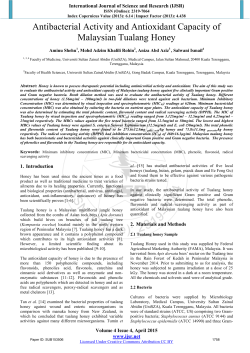 Antibacterial Activity and Antioxidant Capacity of Malaysian Tualang