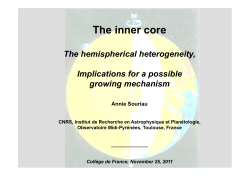 The inner core - Coll&egrave;ge de France