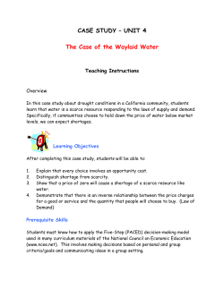 The Case of the Waylaid Water - Indiana Council for Economic