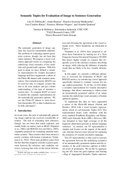 Semantic Tuples for Evaluation of Image to Sentence Generation
