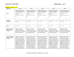 School Year 2015-2016 Mathematics Grade 7