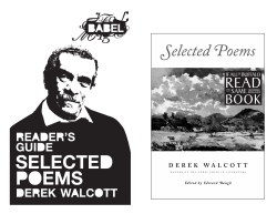 Derek Walcott: The BABEL Readers Guide