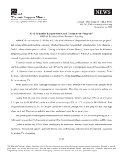 Press Release - Wisconsin Taxpayers Alliance