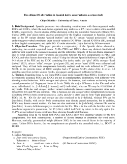 The oblique/IO alternation in Spanish dative constructions: a corpus