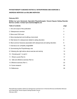 PHYSIOTHERAPY GUIDANCE NOTES for OSTEOPOROSIS AND
