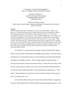 A Theology of American Exceptionalism? American Religiosity
