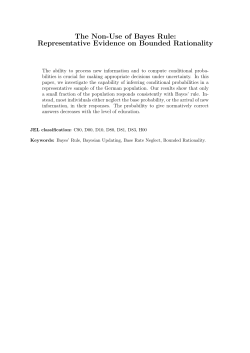 The Non-Use of Bayes Rule: Representative Evidence on Bounded