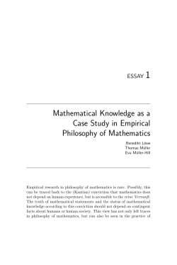 Mathematical Knowledge as a Case Study in Empirical Philosophy