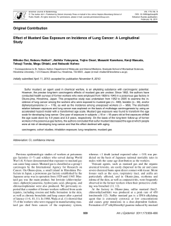 Effect of Mustard Gas Exposure on Incidence of Lung Cancer: A