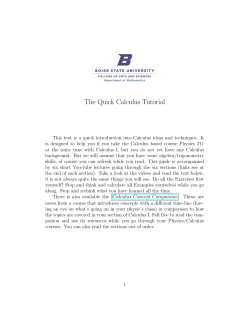 The Quick Calculus Tutorial - Math