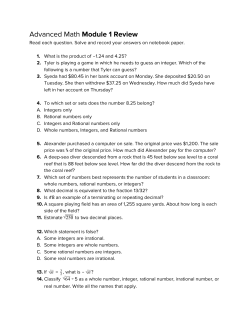 Advanced Math ​Module 1 Review